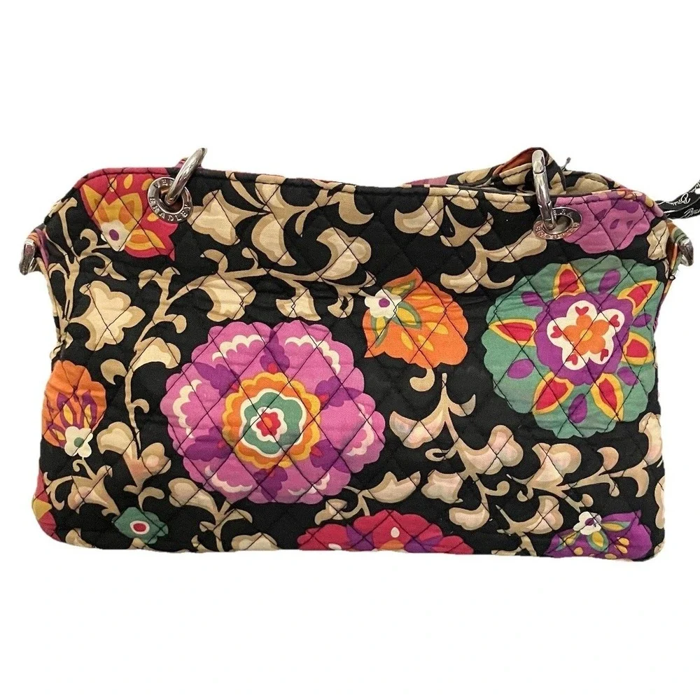 Vera Bradley Women's Retired Suzani Adjustable Bag Purse Purple Black